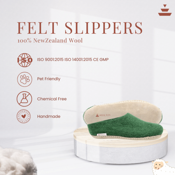 Himalayan Aesthetics Premium Wool Slippers - Taupe - Image 5