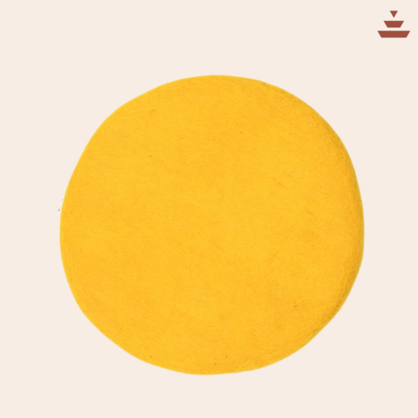 Premium New Zealand Wool Yellow Disk  Felt Chair Pad - Image 2