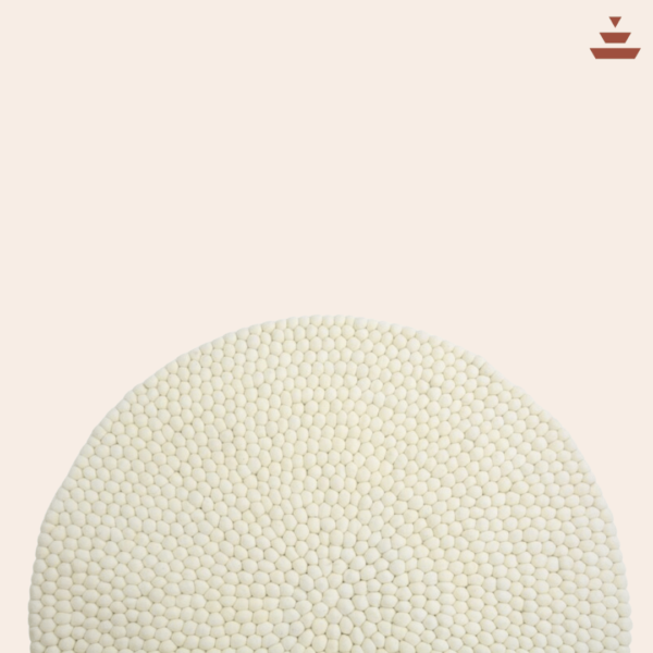 Gundri –White Ball Rug in 100% New Zealand Wool - Image 5