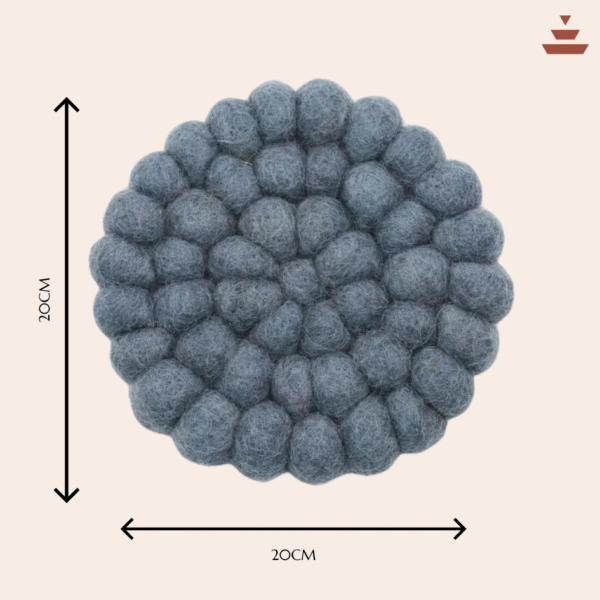 Storm Blue Colour  -100% NZ Wool, Set of 3 - Image 3