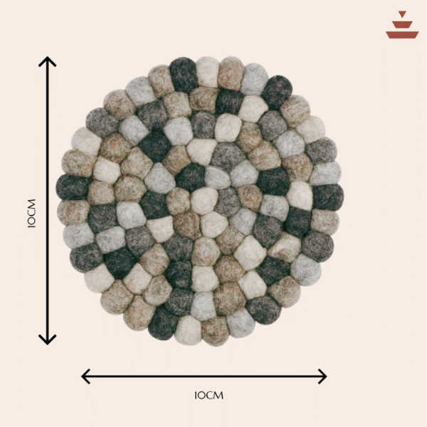 Stone Design Handmade Coaster -100% NZ Wool, Set of 6 - Image 2