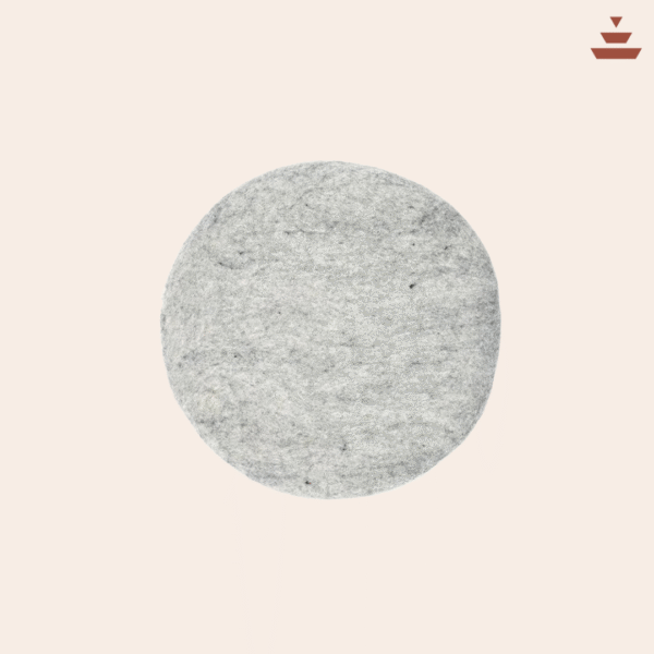 Natural Grey 100% New Zealand Wool Round Chair Pad - Image 2
