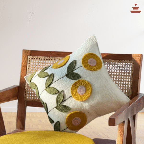 Petal Design Cushion – Handmade 100% New Zealand Wool Cushion Cover - Image 2