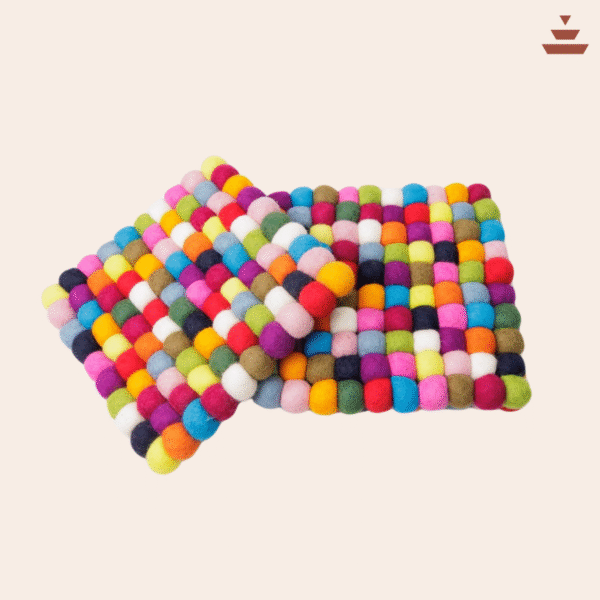 Rectangular Multicolour  -100% NZ Wool, Set of 3 - Image 2