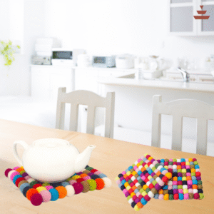 Rectangular Multicolour  -100% NZ Wool, Set of 3