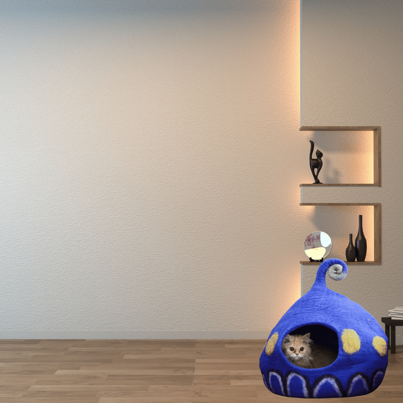 Cat House with Spaceship Theme Design – 100% NZ Wool