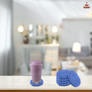 Soft Indigo Handmade Coaster -100% NZ Wool, Set of 6
