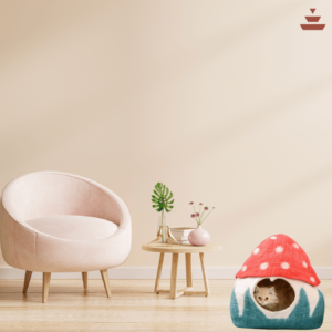 Cat House with Mushroom  Design – 100% NZ Wool