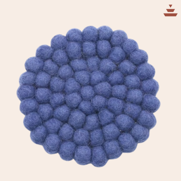 Soft Indigo Colour  -100% NZ Wool, Set of 3 - Image 2