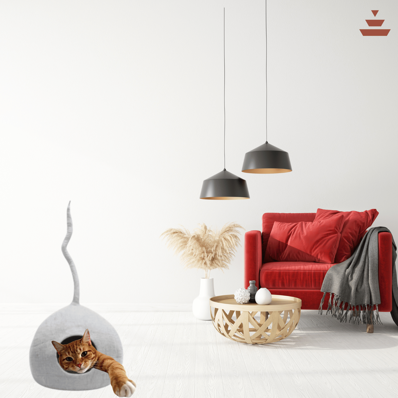 Cat House with Tail Design – 100% NZ Wool