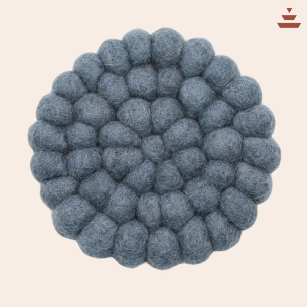 Storm Blue Colour  -100% NZ Wool, Set of 3 - Image 2
