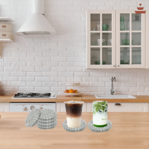Grey Handmade Coaster -100% NZ Wool, Set of 6