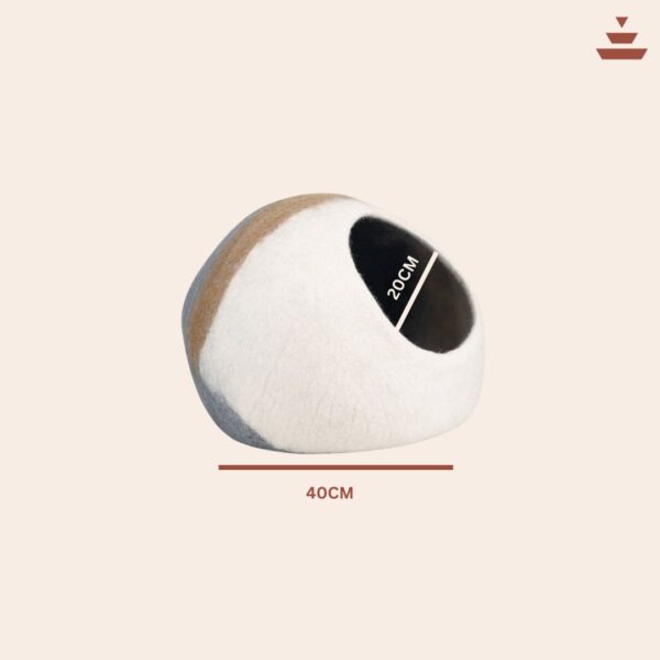 Cat House with Dual Tone Round Design – 100% NZ Wool - Image 4