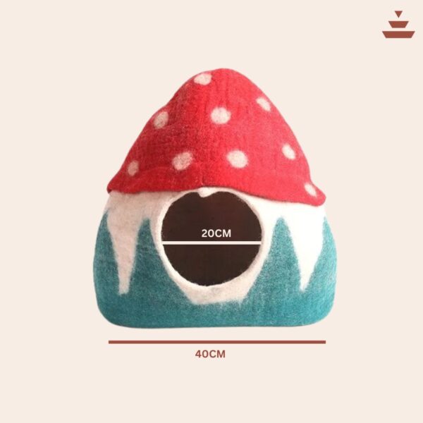 Cat House with Mushroom  Design – 100% NZ Wool - Image 5