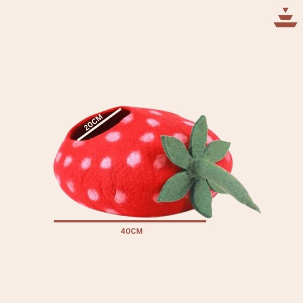 Cat House with Strawberry  Design – 100% NZ Wool - Image 4