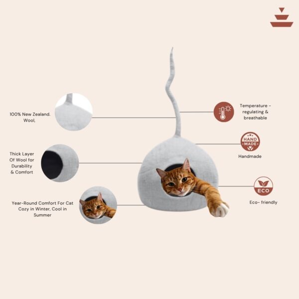 Cat House with Tail Design – 100% NZ Wool - Image 3