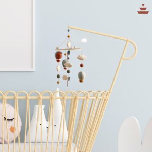 Felt Hot Air Balloon Hanging Mobile  – Handmade 100% New Zealand Wool