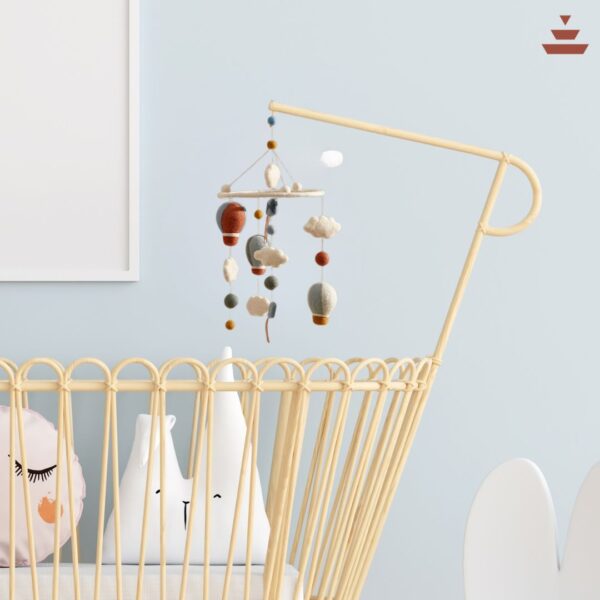 Felt Hot Air Balloon Hanging Mobile  – Handmade 100% New Zealand Wool